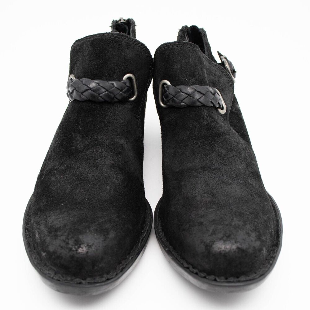 Born Sylvia Black Leather Ankle Boots F13703 SIZE 7 - Picture 2 of 6